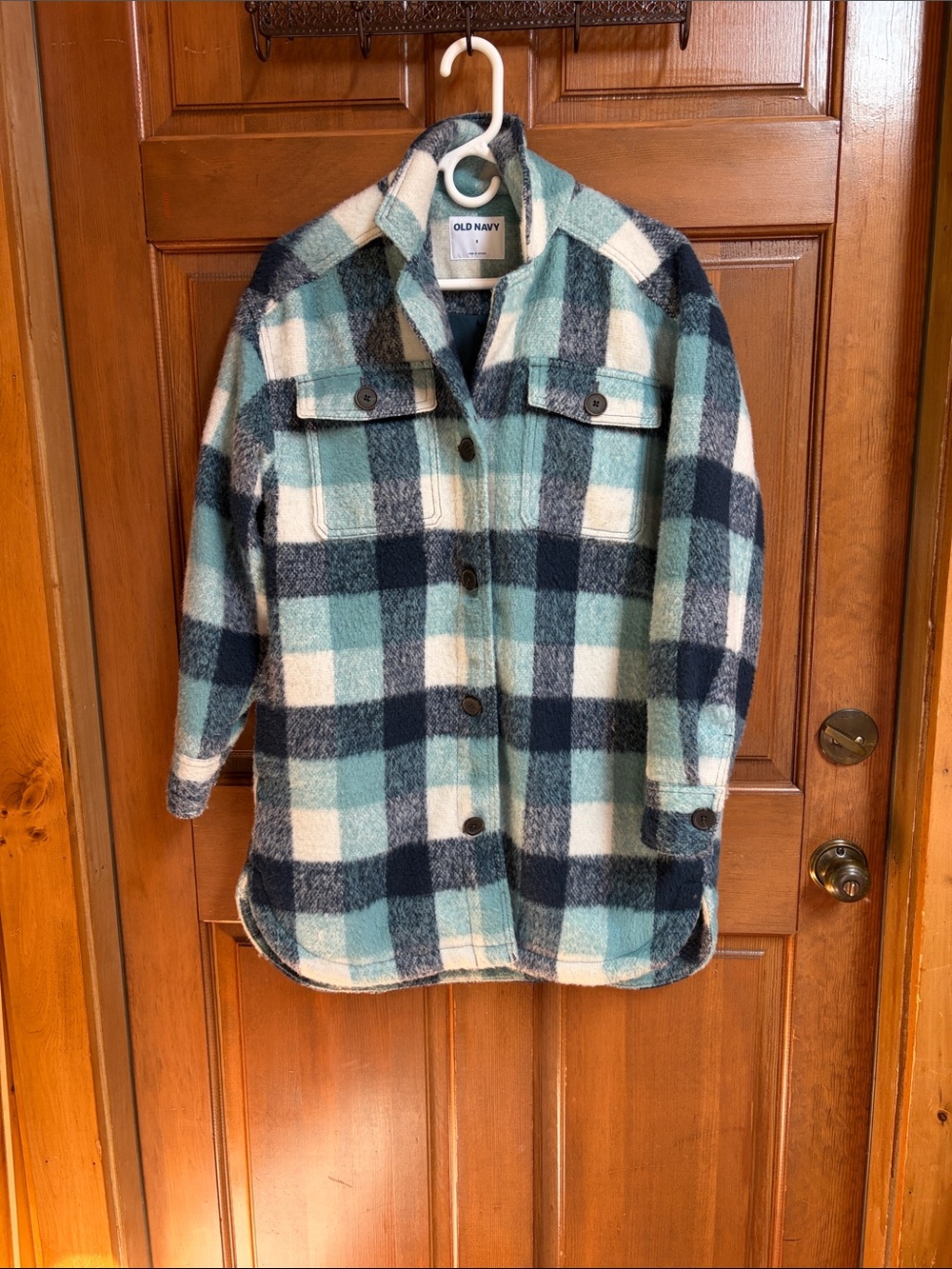Old Navy Printed Flannel Long Utility Shacket